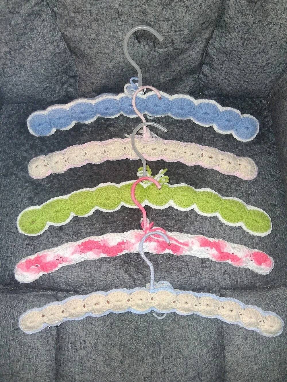 Vintage Covered Hangers Knit Crochet Assorted Colors